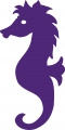 Bügelmotiv Seepferdchen - violett
