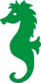 Bügelmotiv Seepferdchen - dunkelgrün