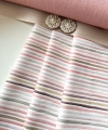 Bild 2 von Trachten Dirndl Stoff - knitterarm - Querstreifen - cremeweiss lachs - 180 cm