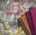 Bild 3 von Trachten Dirndl Stoff - knitterarm -  khakigrün-beere-goldgelb - 240cn