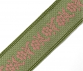 Borte Jacquardborte Webband Band  - 45 mm breit - grün  rosa - 3 Meter